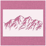 Simple Snowy Mountain Range Detailed Stencil