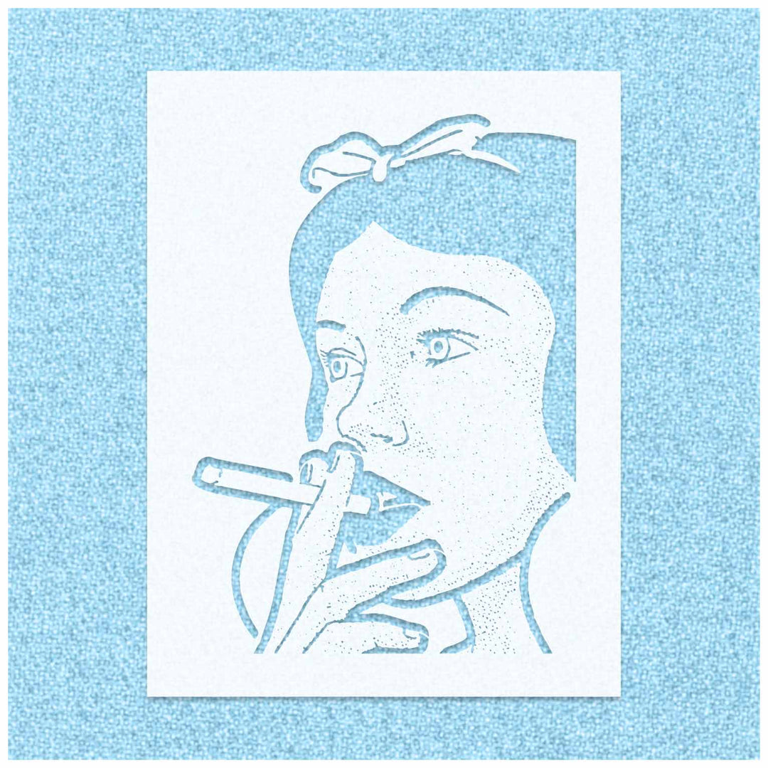 Smoking Snow White stencil