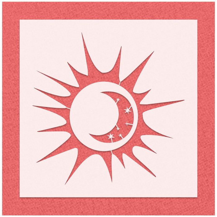 Sun and Moon Stars Stencil