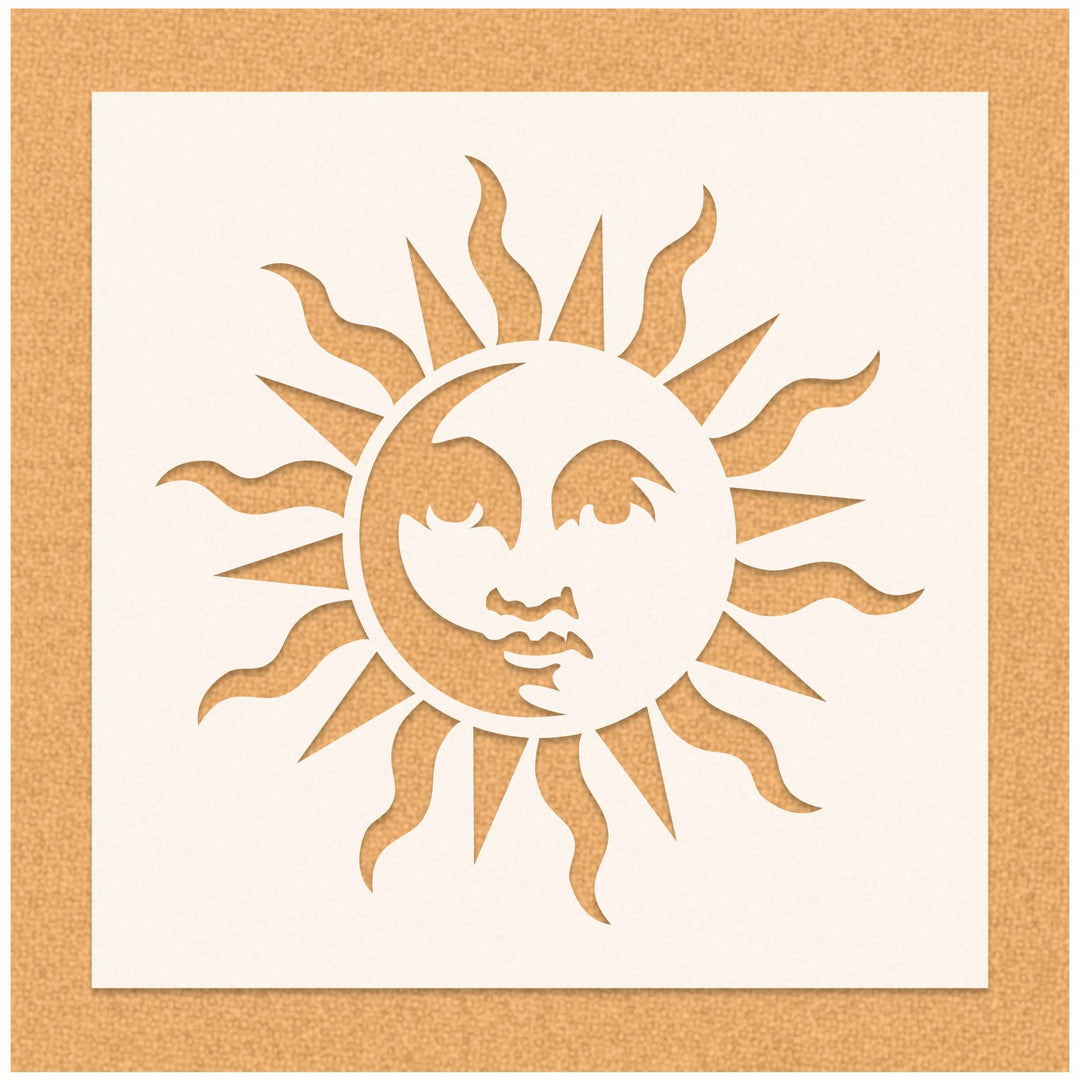 Tangled Sun Face Stencil Stencilmonkey