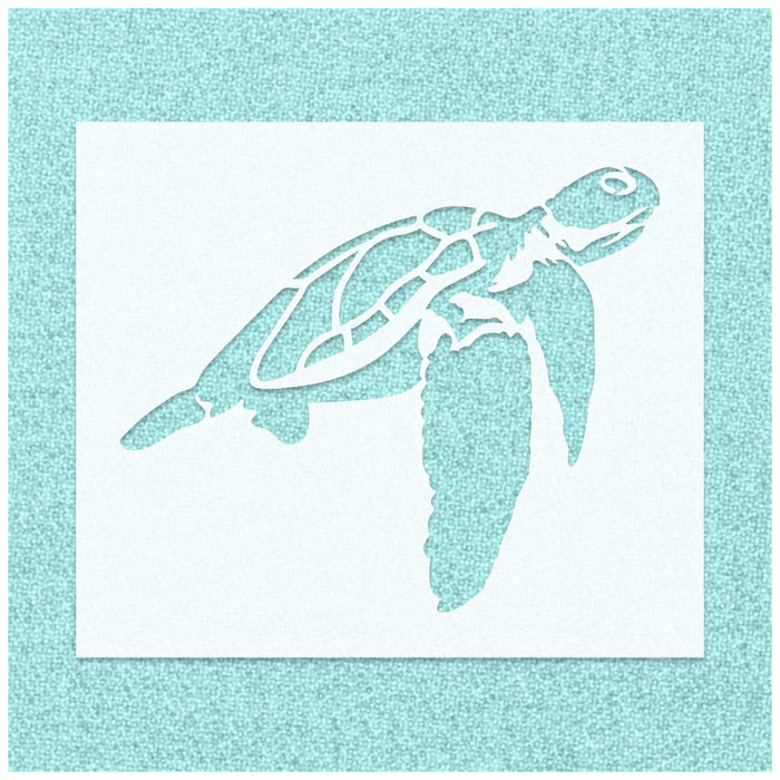 Turtle Under Sea Water Stencil