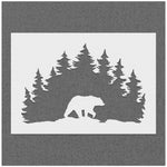 Walking Bear Forest Stencil