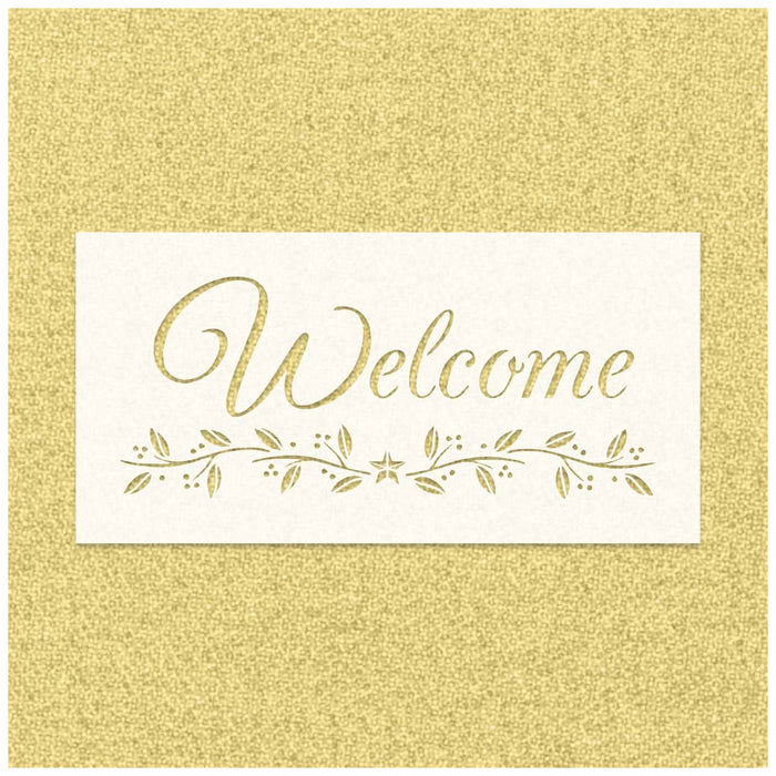 Welcome Leaves Stencil