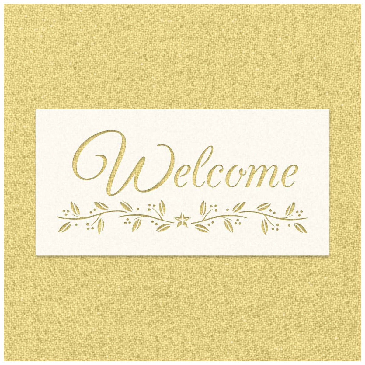 Welcome Leaves Stencil