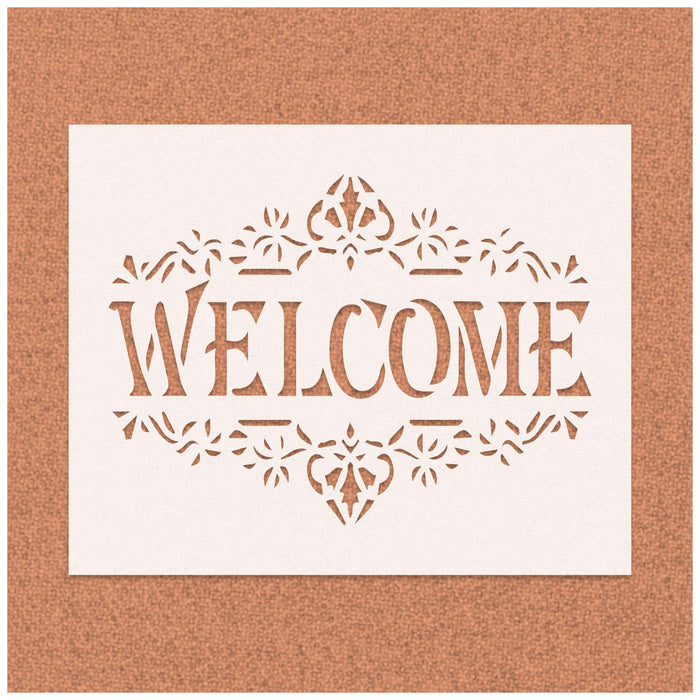 Welcome Vintage Royal Shapes Stencil