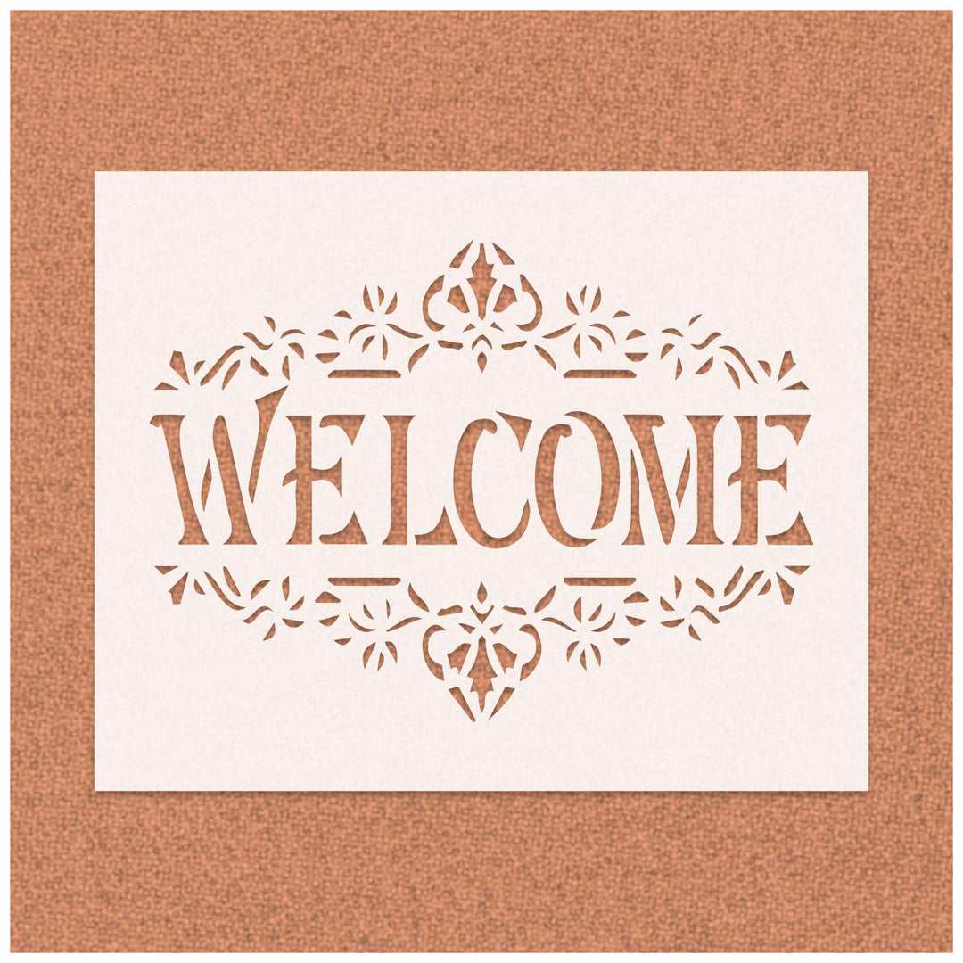 Welcome Vintage Royal Shapes Stencil