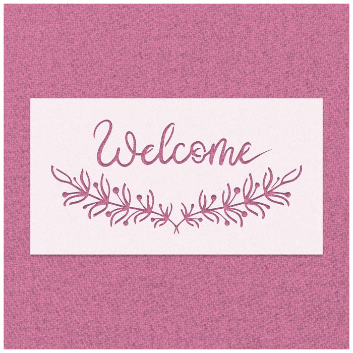 Welcome Wreath Sign Stencil